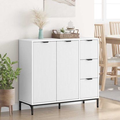 Sideboard 89.5 x 33 x 82 cm Engineered Wood White