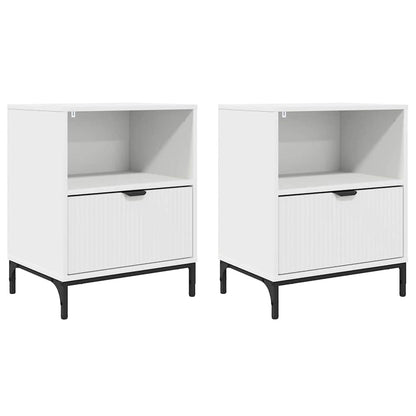 Bedside Cabinet 49 x 36 x 61 cm Engineered wood White 2