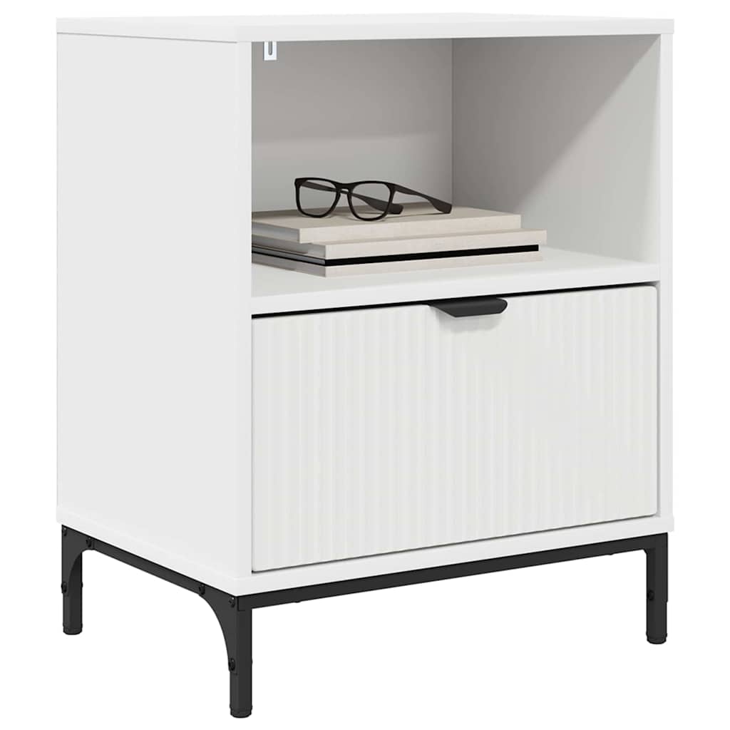 Bedside Cabinet 49 x 36 x 61 cm Engineered wood White 2