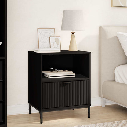 Bedside Cabinet 49 x 36 x 61 cm Engineered wood Black 1
