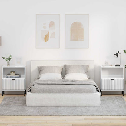 Bedside Cabinet 49 x 36 x 61 cm Engineered wood High gloss white 2