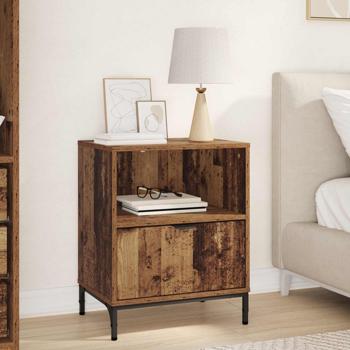 Bedside Cabinet 49 x 36 x 61 cm Engineered wood Old wood 1