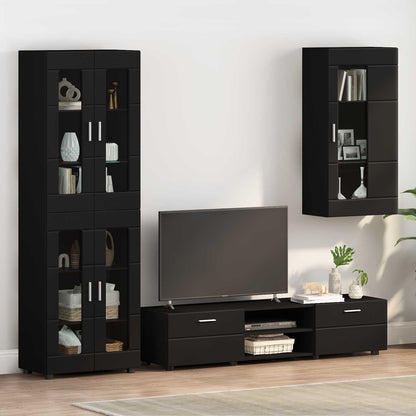vidaXL TV Cabinet Set FLORIN 3 pcs 150 x 39 x 30 cm Black