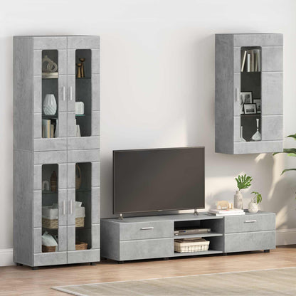 TV Cabinet Set FLORIN 3 pcs 150 x 39 x 30 cm Concrete Grey Wall cabinet