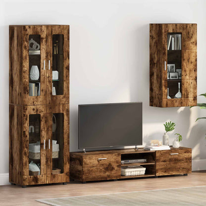 TV Cabinet Set FLORIN 3 pcs 150 x 39 x 30 cm Smoked Oak Wall cabinet