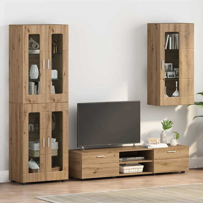 TV Cabinet Set FLORIN 3 pcs 150 x 39 x 30 cm Artisan Oak Wall cabinet
