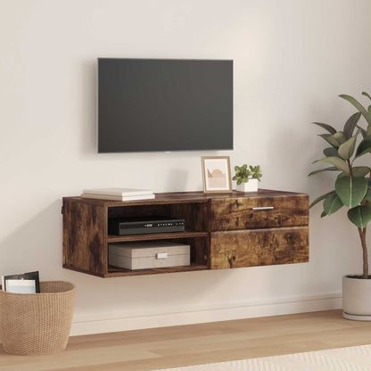 TV Cabinet Set FLORIN 3 pcs 150 x 39 x 30 cm Smoked Oak TV cabinet with 1 drawer