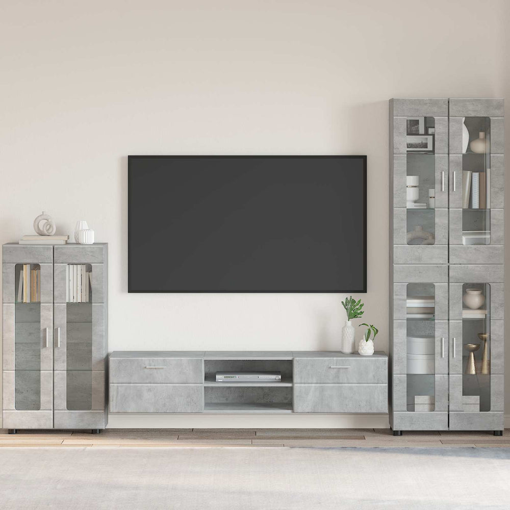vidaXL TV Cabinet Set FLORIN 3 pcs 150 x 39 x 30 cm Concrete Grey