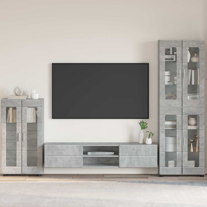 TV Cabinet Set FLORIN 3 pcs 150 x 39 x 30 cm Concrete Grey Freestanding cabinet