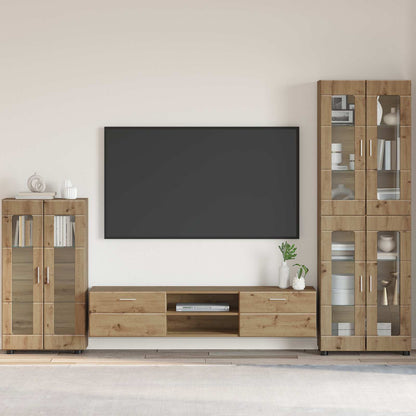 TV Cabinet Set FLORIN 3 pcs 150 x 39 x 30 cm Artisan Oak Freestanding cabinet