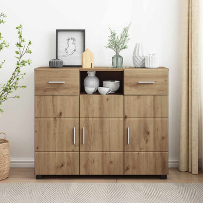 TV Cabinet Set FLORIN 3 pcs 150 x 39 x 30 cm Artisan Oak Sideboard with 2 drawers 3 doors