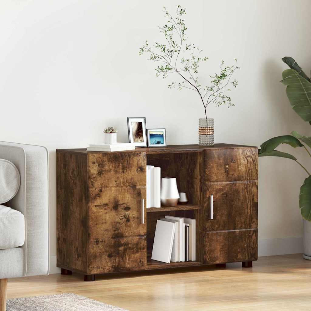 TV Cabinet Set FLORIN 3 pcs 150 x 39 x 30 cm Smoked Oak Sideboard with 2 doors
