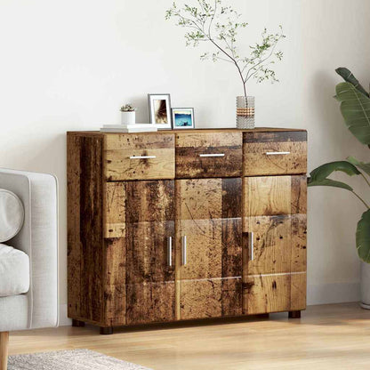 TV Cabinet Set FLORIN 3 pcs 150 x 39 x 30 cm Old Wood Sideboard with 3 drawers 3 doors