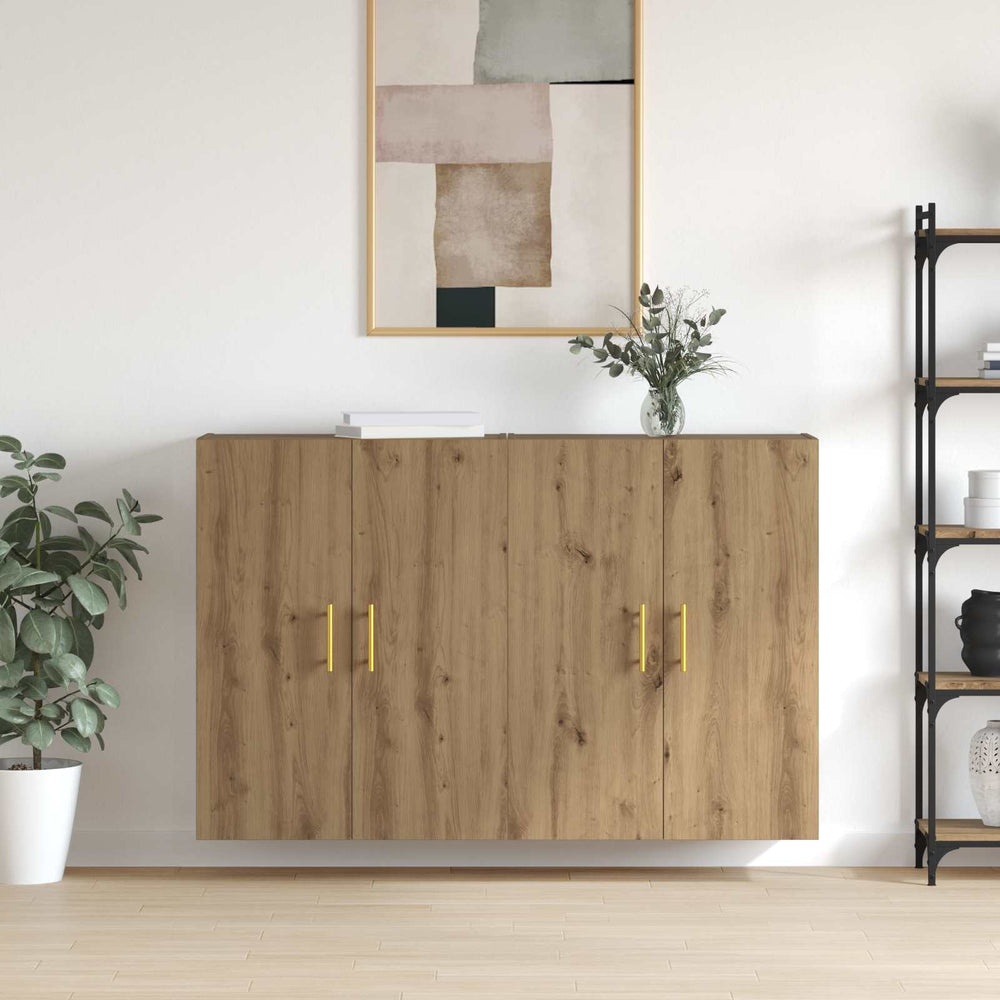 vidaXL Wall Mounted Cabinets 2 pcs 69.5x34x90 cm Tube Gold