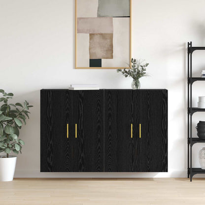 Wall Mounted Cabinets 2 pcs 69.5x34x90 cm Tube Gold Black oak