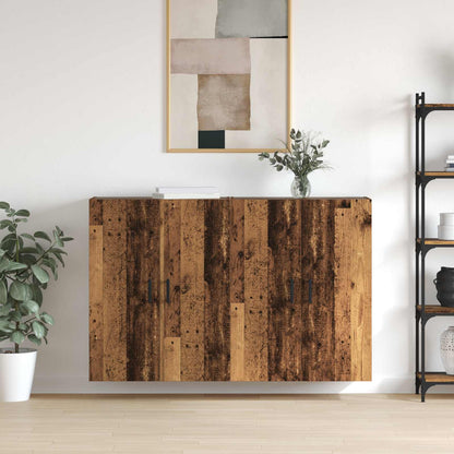 Wall Mounted Cabinets 2 pcs 69.5x34x90 cm Round Black Old wood