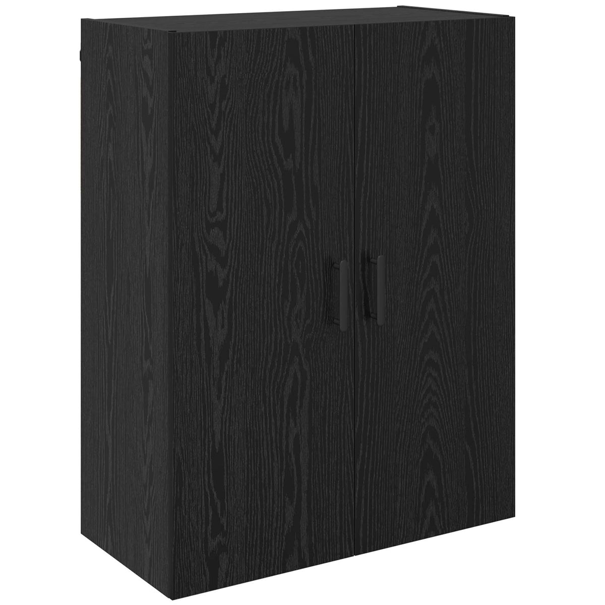 Wall Mounted Cabinets 2 pcs 69.5x34x90 cm Round Black Black oak