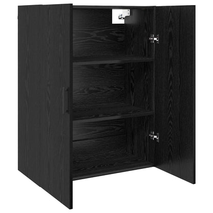 Wall Mounted Cabinets 2 pcs 69.5x34x90 cm Round Black Black oak