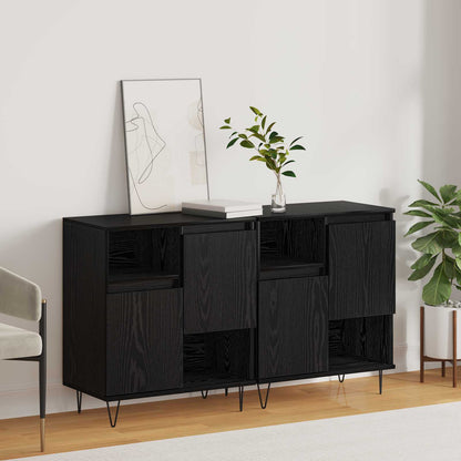 Sideboards Engineered Wood 2 pcs Black oak