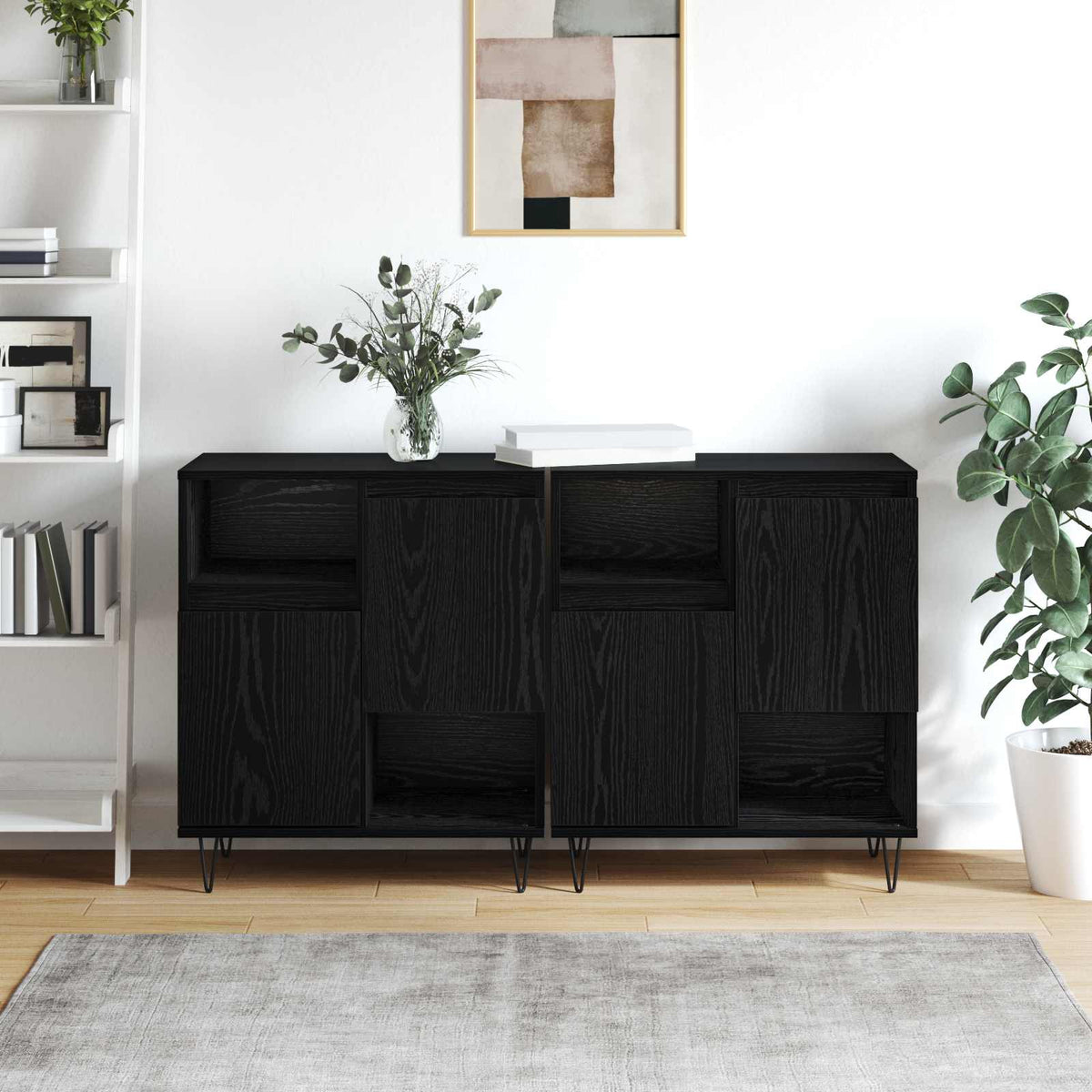 Sideboards Engineered Wood 2 pcs Black oak