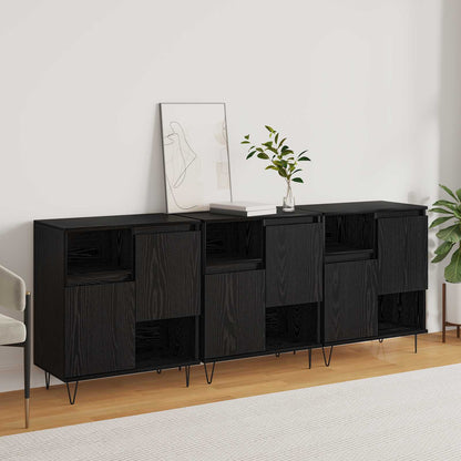 Sideboards Engineered Wood 3 pcs Black oak