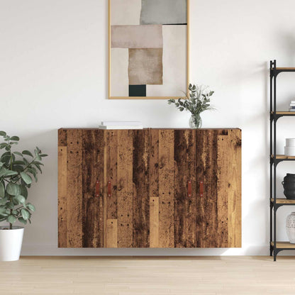 Wall Mounted Cabinets 2 pcs 69.5x34x90 cm Leather Old wood
