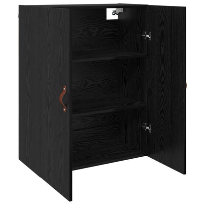 Wall Mounted Cabinets 2 pcs 69.5x34x90 cm Leather Black oak