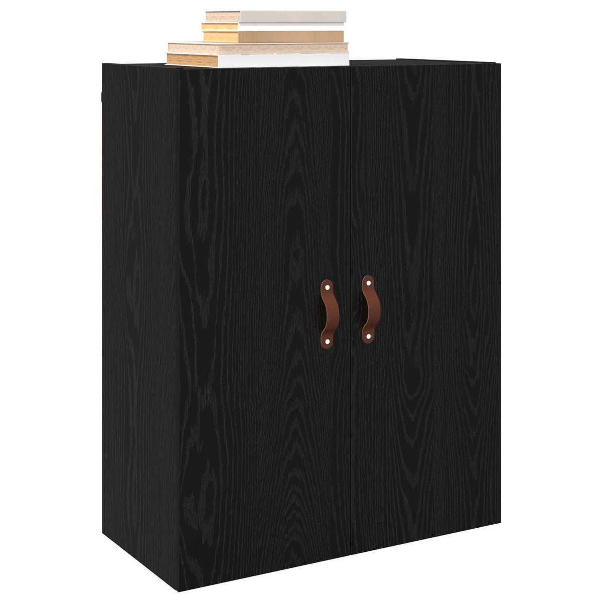 Wall Mounted Cabinets 2 pcs 69.5x34x90 cm Leather Black oak