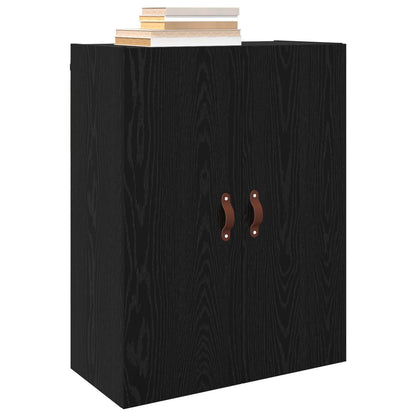 Wall Mounted Cabinets 2 pcs 69.5x34x90 cm Leather Black oak