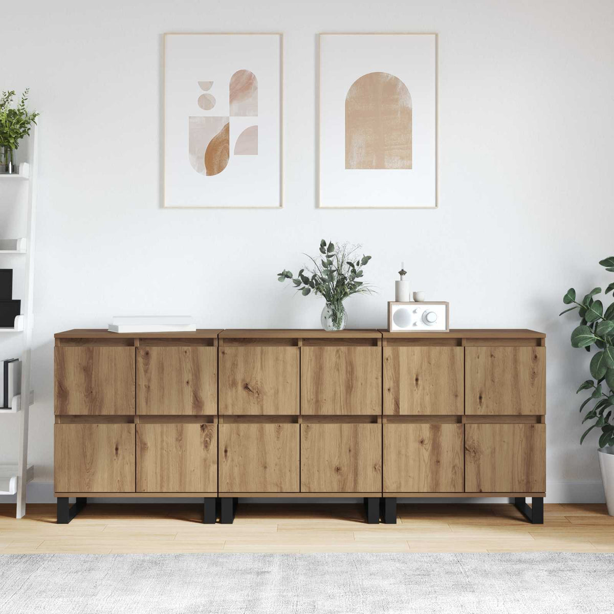 Sideboards Engineered Wood 3 pcs Artisan oak