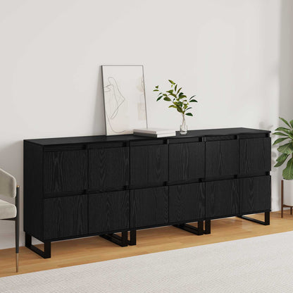 Sideboards Engineered Wood 3 pcs Black oak