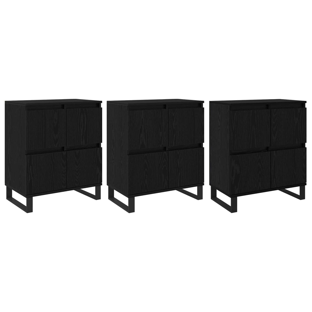 Sideboards Engineered Wood 3 pcs Black oak