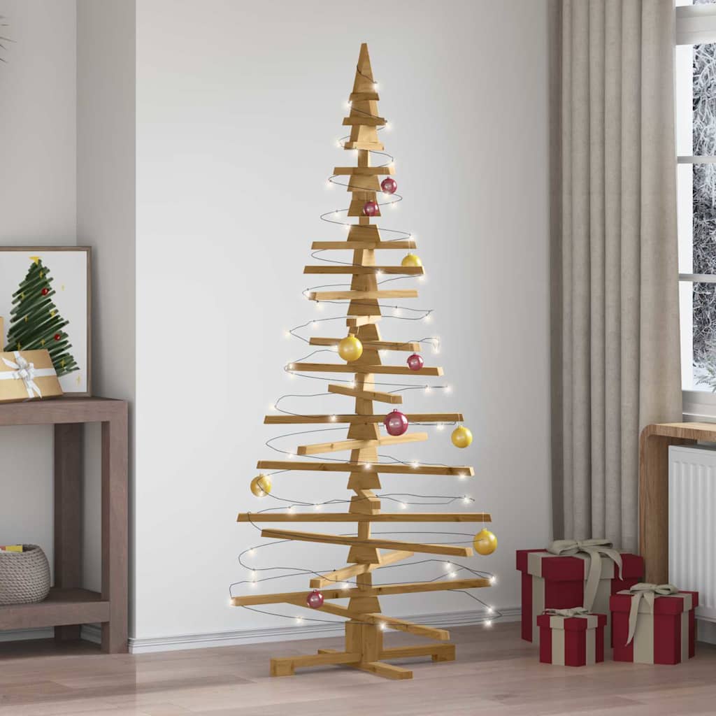 Wooden Christmas Tree KOTKA Solid Pine Wood Brown finish 180 cm