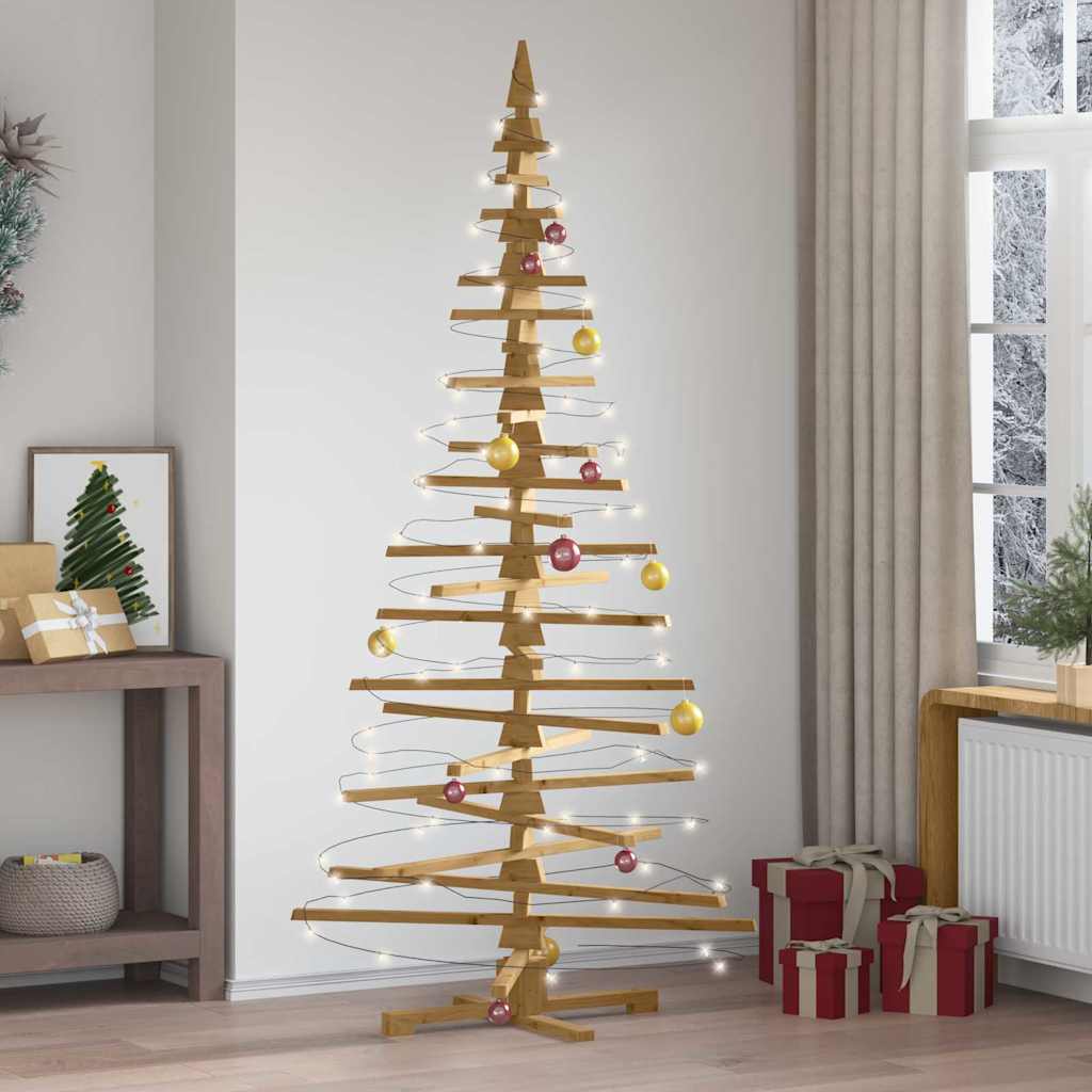 Wooden Christmas Tree KOTKA Solid Pine Wood Brown finish 210 cm