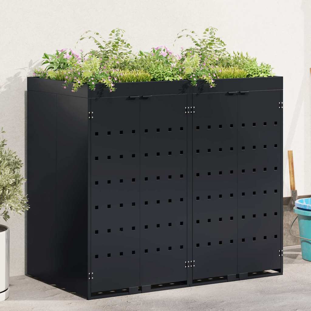 vidaXL Wheelie Bin Storage with Planter Roof for Single 240L Bin Planter Top