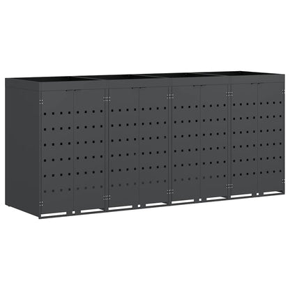 vidaXL Wheelie Bin Storage for 4 Bins Anthracite 272 x 77.5 x 121.5 cm 2
