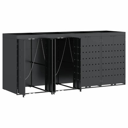 vidaXL Wheelie Bin Storage for 4 Bins Anthracite 272 x 77.5 x 121.5 cm 6