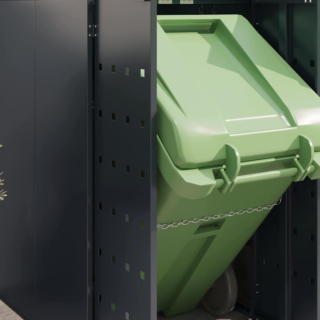 vidaXL Wheelie Bin Storage for 5 Bins Anthracite 340 x 77.5 x 121.5 cm 5