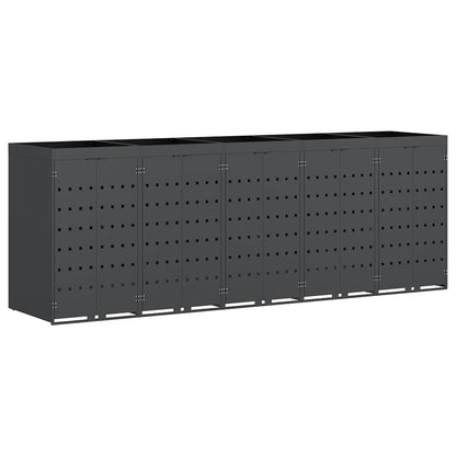 vidaXL Wheelie Bin Storage for 5 Bins Anthracite 340 x 77.5 x 121.5 cm 2