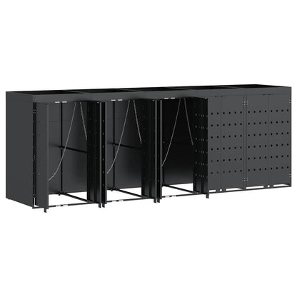 vidaXL Wheelie Bin Storage for 5 Bins Anthracite 340 x 77.5 x 121.5 cm 6