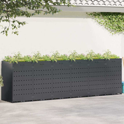 vidaXL Wheelie Bin Storage for 6 Bins Anthracite 408 x 77.5 x 121.5 cm 1