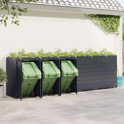 vidaXL Wheelie Bin Storage for 6 Bins Anthracite 408 x 77.5 x 121.5 cm 4