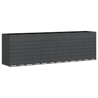 vidaXL Wheelie Bin Storage for 6 Bins Anthracite 408 x 77.5 x 121.5 cm 2