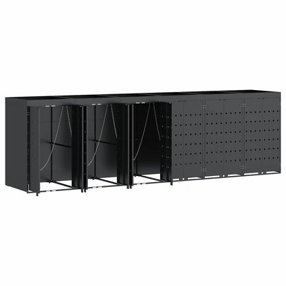 vidaXL Wheelie Bin Storage for 6 Bins Anthracite 408 x 77.5 x 121.5 cm 6