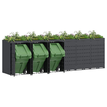 vidaXL Wheelie Bin Storage for 6 Bins Anthracite 408 x 77.5 x 121.5 cm 3