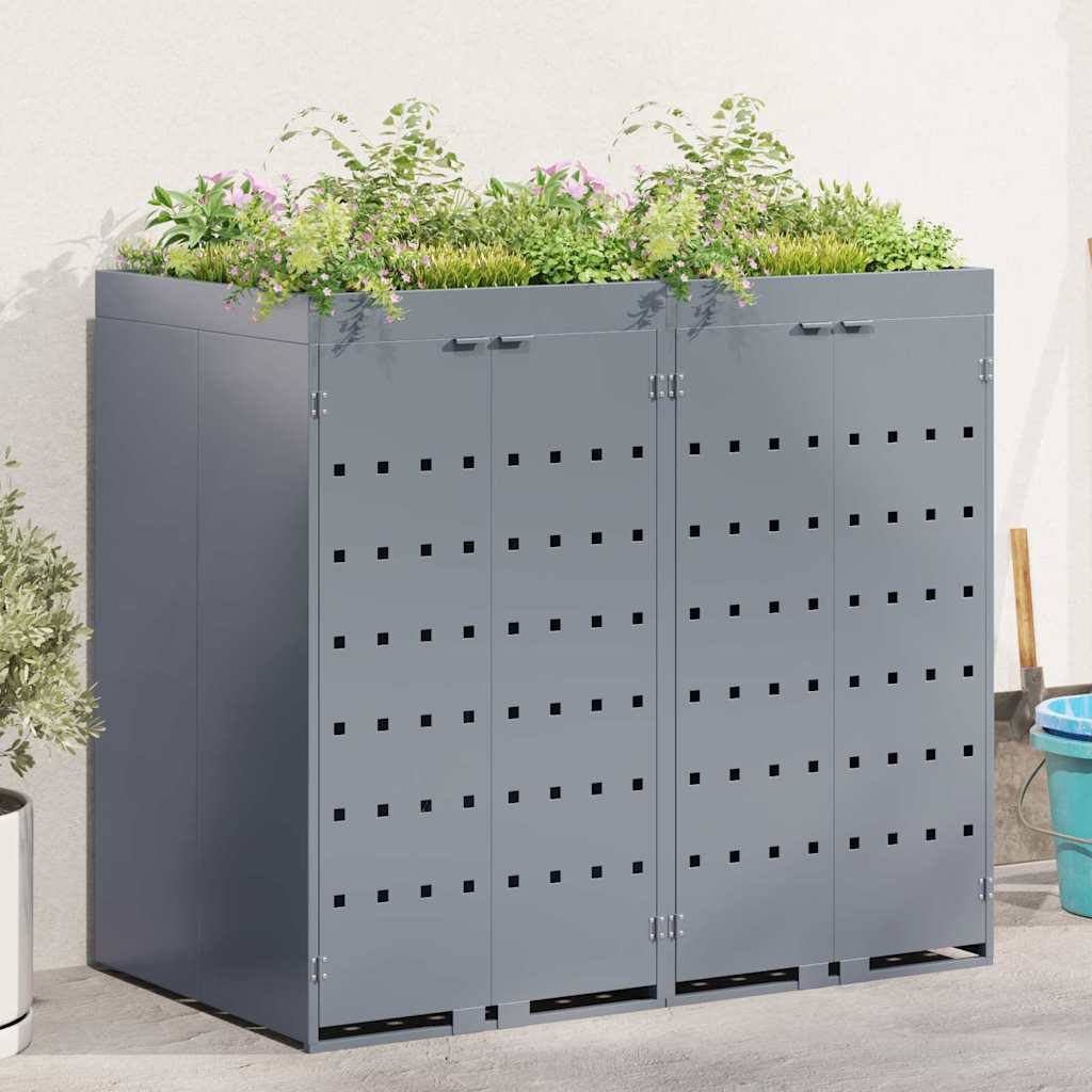 vidaXL Wheelie Bin Storage with Planter Roof for Single 240L Bin Planter Top