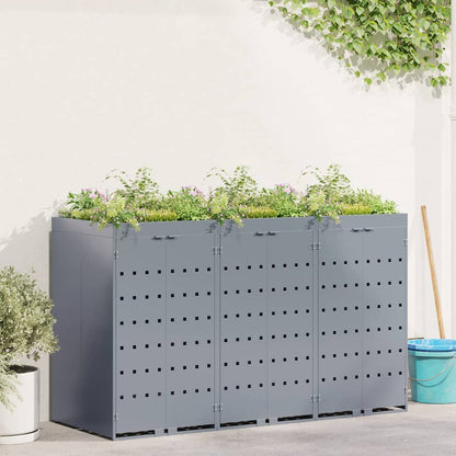 vidaXL Wheelie Bin Storage with Planter Roof for Single 240L Bin Planter Top