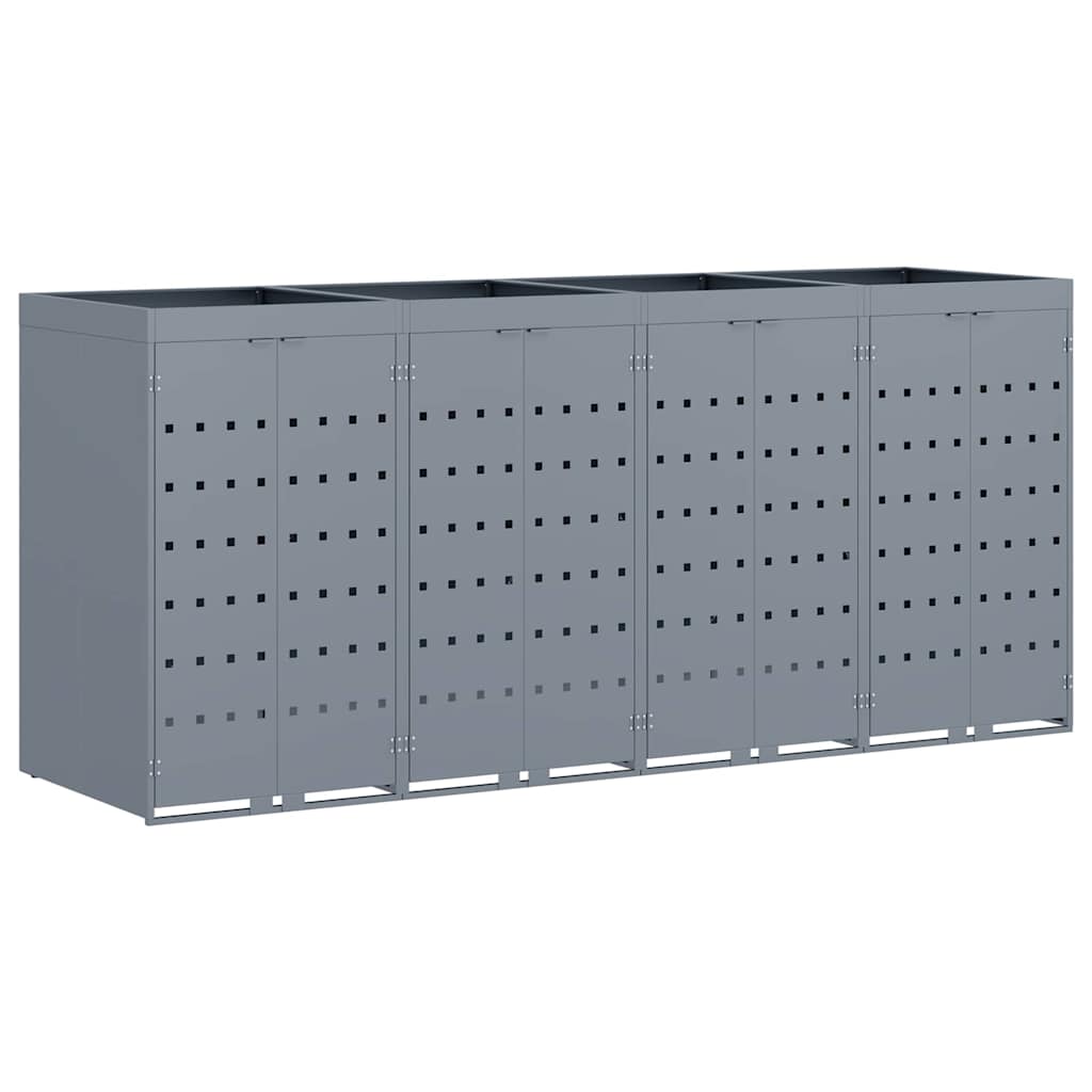 Wheelie Bin Storage with Planter Roof for Single 240L Bin Planter top Grey 4