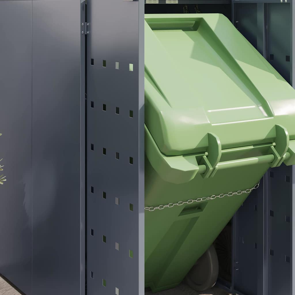 vidaXL Wheelie Bin Storage for 5 Bins Light Grey 340 x 77.5 x 121.5 cm 5
