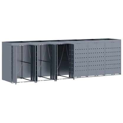 vidaXL Wheelie Bin Storage for 6 Bins Light Grey 408 x 77.5 x 121.5 cm 6